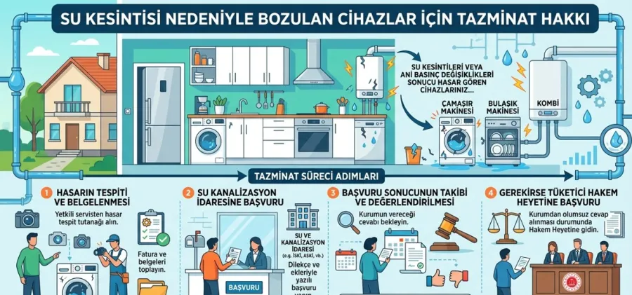 Su Kesintisi Nedeniyle Bozulan Cihazlar İçin Tazminat Hakkı